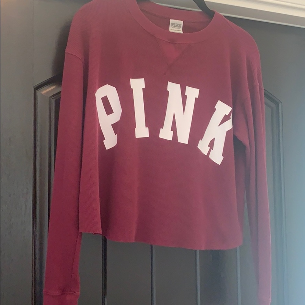VGUC Pink Cropped Light Thermal Top XS
